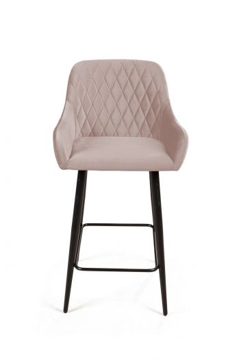 Стул полубарный Robert, бархат пепельно-бежевый 25