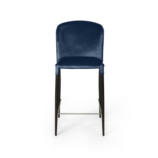 Стул полубарный Albert, бархат синий 29 /опора конус