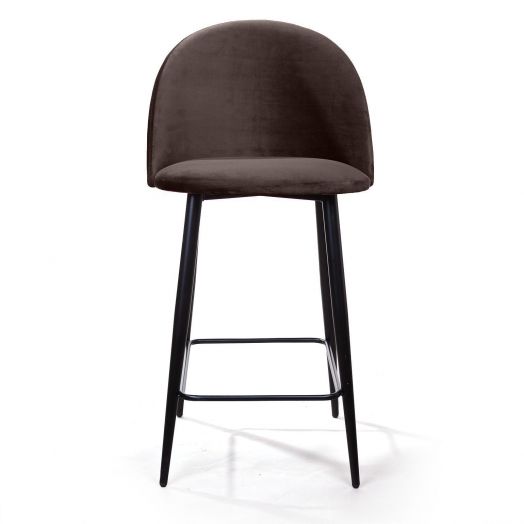 Стул полубарный Thomas, бархат антрацит 14