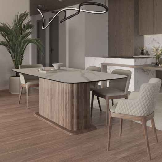 Стол прямоугольныи Denver 270, керамика матовая, опора дерево