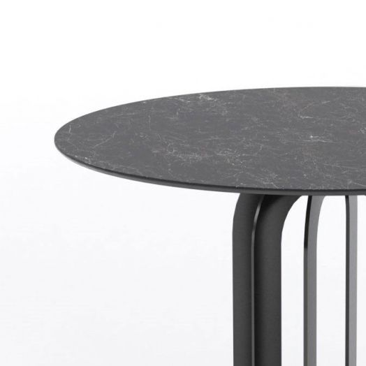 Стол круглый Castro 120, керамика матовая, черная