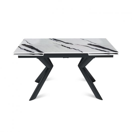 Стол раскладной Bridge (140+40+40), керамика глянцевая Panda White