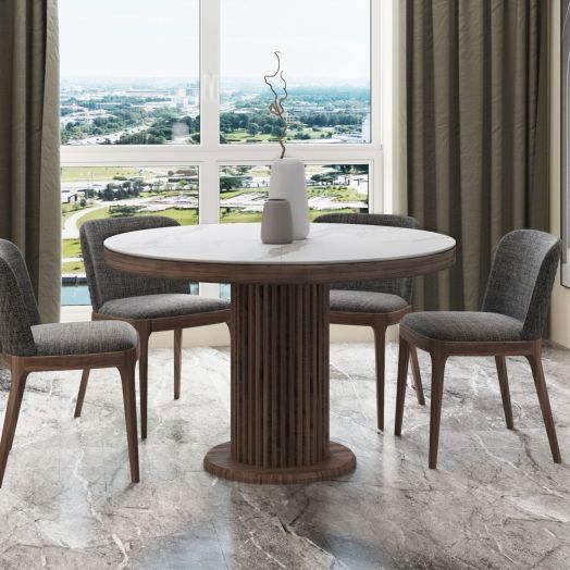 Стол Denver 110+40, круглый раздвижной, матовый