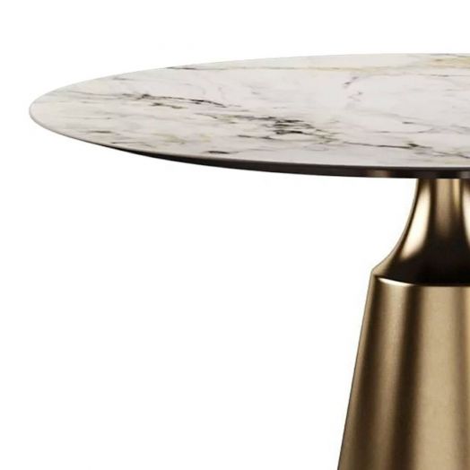 Стол круглый Lucas 120, керамика глянцевая, белая