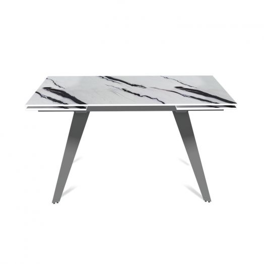 Стол раскладной Rhein (140+40+40), керамика глянцевая Panda White