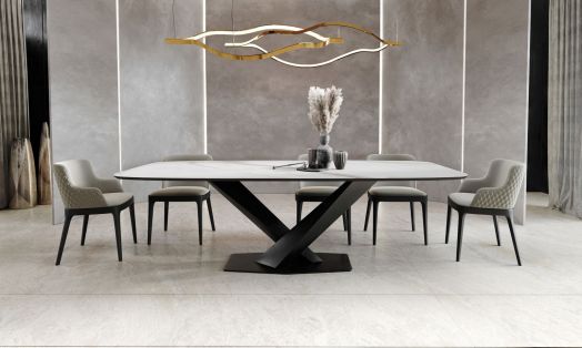 Стол Toros 230 овальный, керамика матовая белая