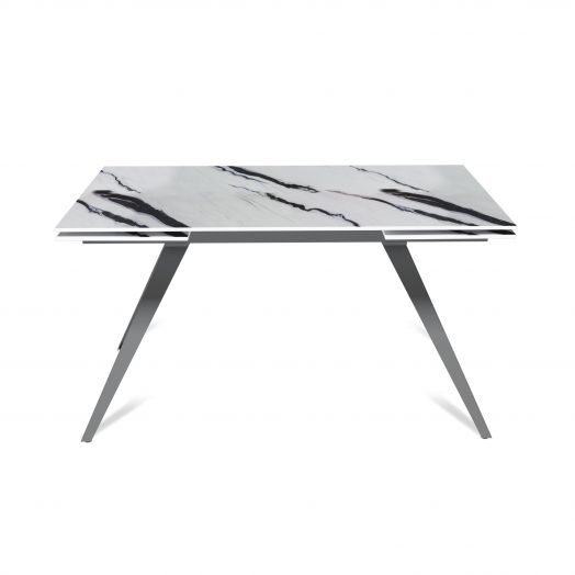 Стол раскладной Asti (140+40+40), керамика глянцевая Panda White