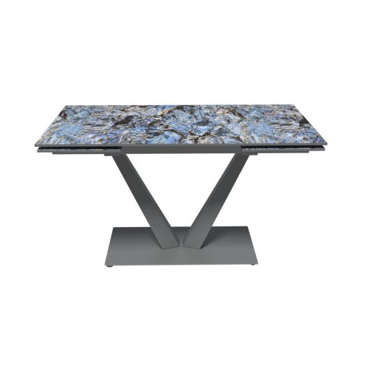 Стол раскладной Malibu (140+40+40), керамика глянцевая Lemurian Blue