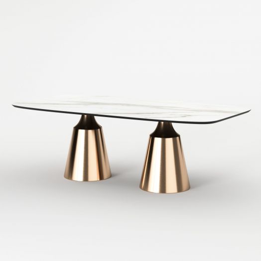 Стол овальный Lucas 230, керамика матовая, белая