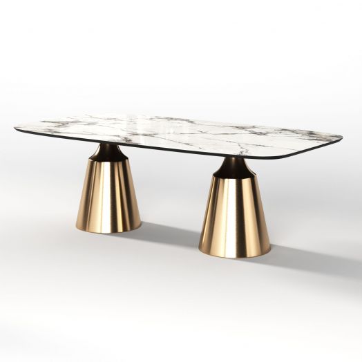 Стол овальный Lucas 230, керамика глянцевая, белая