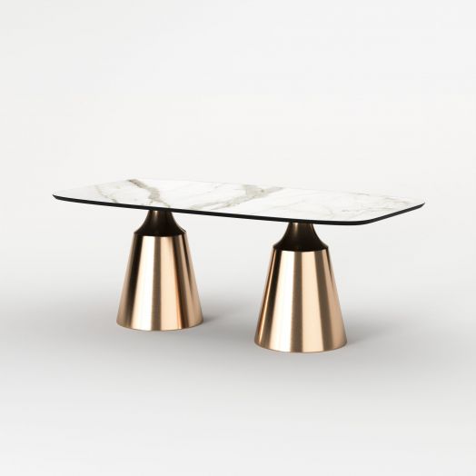 Стол овальный Lucas 200, керамика матовая, белая