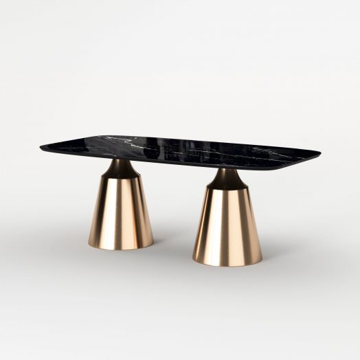 Стол овальный Lucas 200, керамика глянцевая, черная