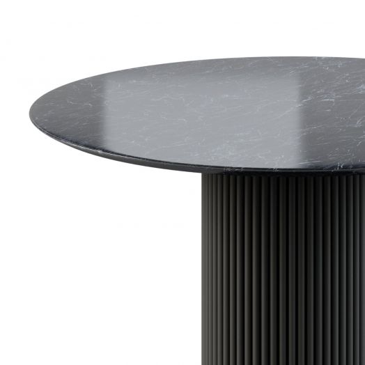 Стол круглый Nolan 100, керамика глянцевая, черная