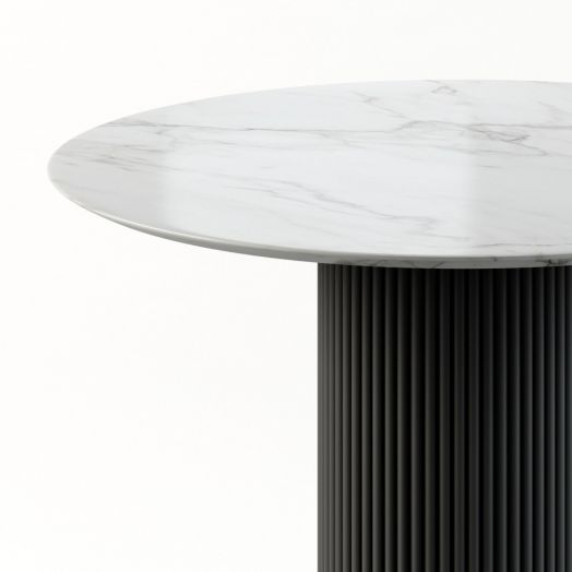 Стол круглый Nolan 100, керамика глянцевая, белая