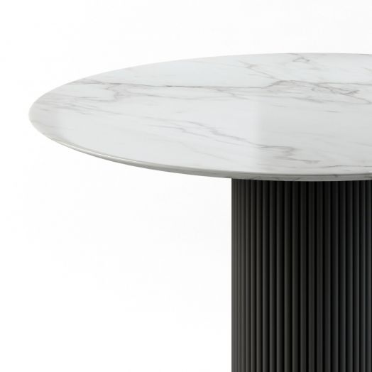 Стол круглый Nolan 120, керамика глянцевая, белая