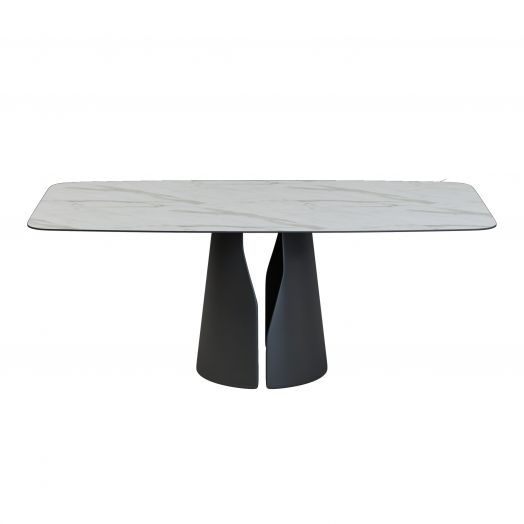 Стол овальный GIO 180, керамика матовая, белая