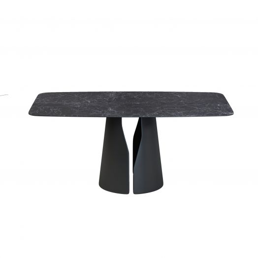 Стол овальный GIO 160, керамика матовая, черная