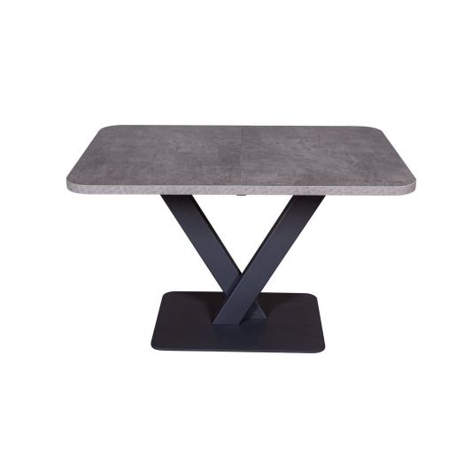 Стол Chester раздвижной  (120+40) камень темный, опоры черные