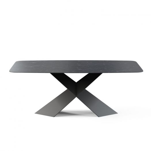 Стол овальный Tyler 200, керамика матовая,  темный