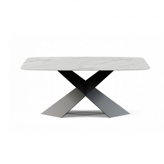 Стол овальный Tyler 180, керамика матовая,  светлый