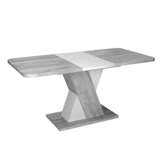Стол раскладной Bruno (120+40) цемент светлый/белый бриллиант