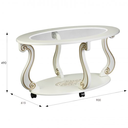 Стол журнальный Овация (С) слоновая кость/золото