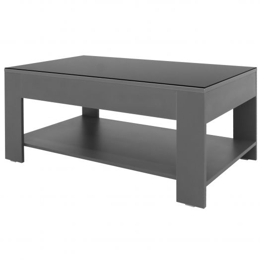 Стол журнальный BeautyStyle 26 графит темный U961/стекло черное