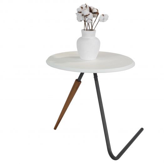 Стол журнальный Дуэт 7Н белый/серый бетон/бук