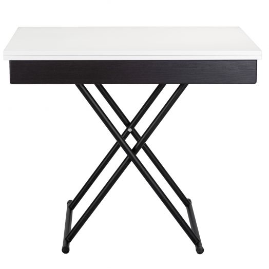Стол-трансформер Лерон белый/черный