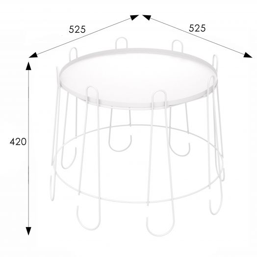 Столик кофейный SHT-CT6-2 белый муар