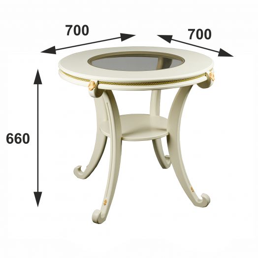 Стол журнальный Глория С дуб шампань Л
