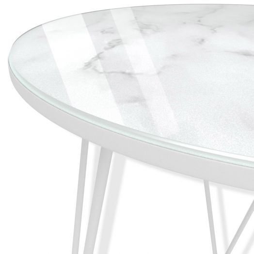 Столик журнальный SHT-CT27 белый муар/белый мрамор