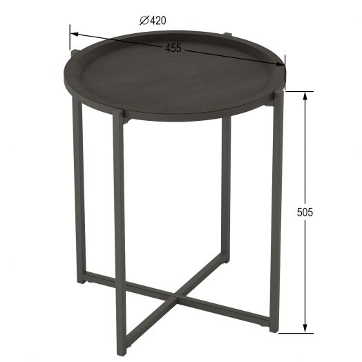 Стол журнальный Бьерн черный лофт/черный