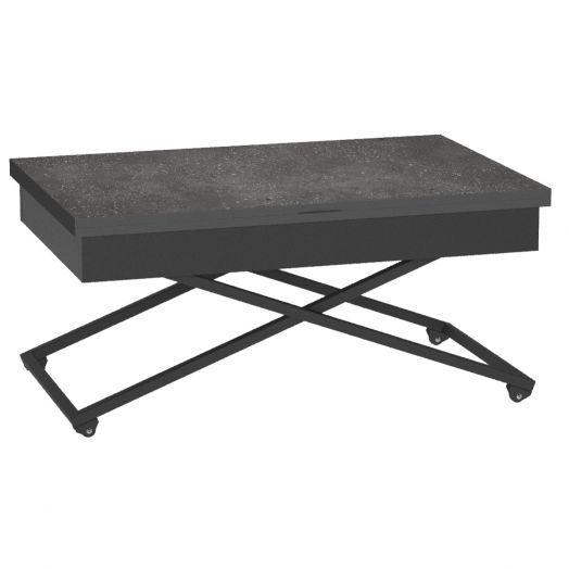 Стол универсальный трансформируемый АНДРЭ Loft ЛДСП терраццо/чёрный