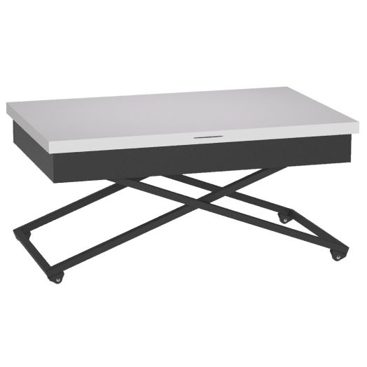 Стол универсальный трансформируемый АНДРЭ Loft ЛДСП белый/чёрный
