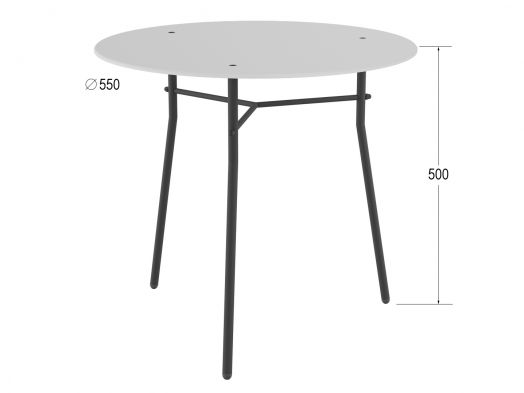 Стол журнальный Ники белый/чёрный