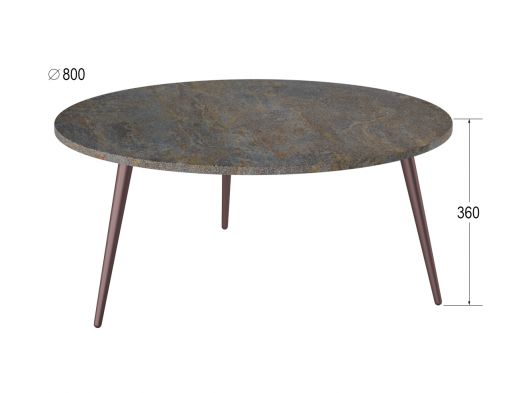 Стол журнальный Рикон гранж/винный металлик