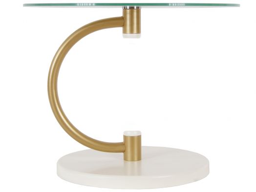 Стол журнальный Дуэт 13Н золото/слоновая кость/прозрачное