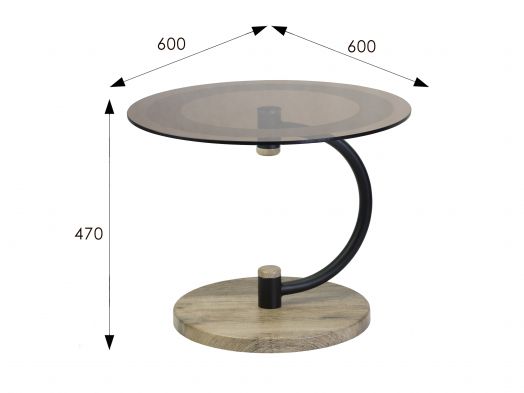 Стол журнальный Дуэт 13Н черный/дуб крымский состаренный/тонированное