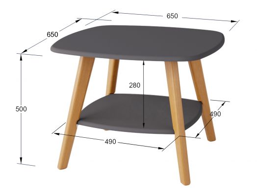 Стол журнальный Хадсон графит/дуб светлый