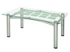 Стол журнальный Робер 3М металлик/прозрачное