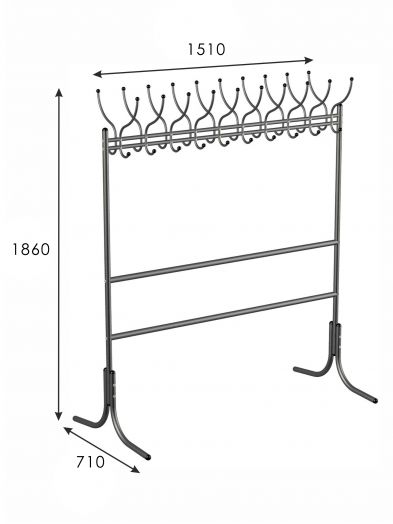 Вешалка напольная М 12 чёрный