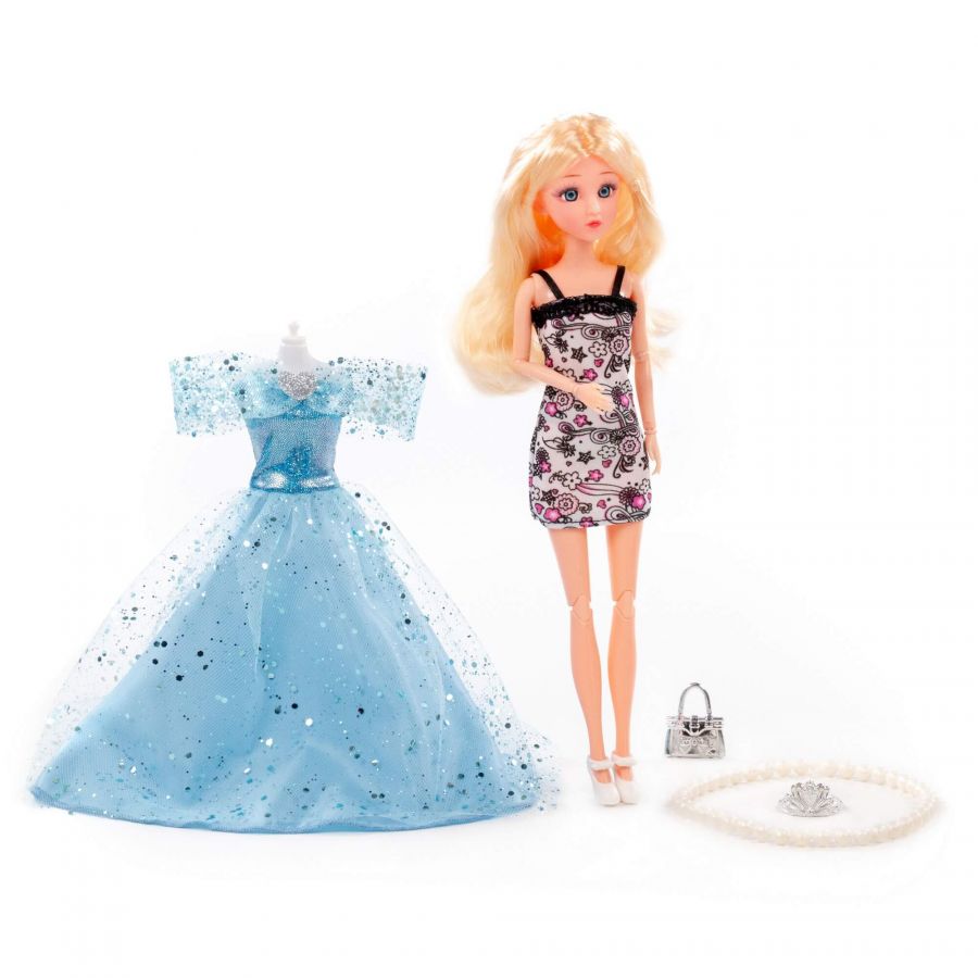 Кукла "Ксюша" (30 см) в бальном платье + аксессуары (3 элемента) (в коробке №3)