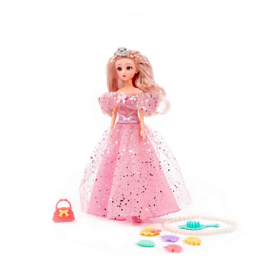 Кукла "Ксюша" (30 см) в нарядном платье + аксессуары (8 элементов) (в коробке №3)