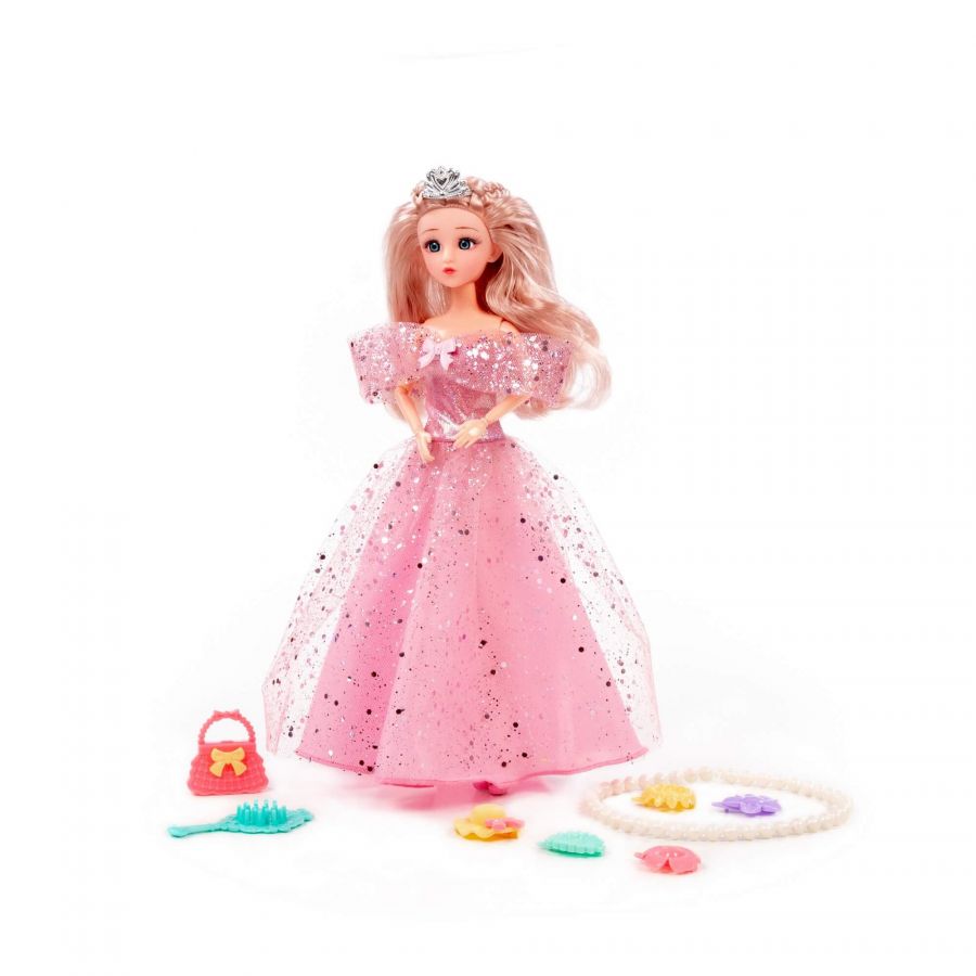 Кукла "Ксюша" (30 см) в нарядном платье + аксессуары (8 элементов) (в коробке №3)