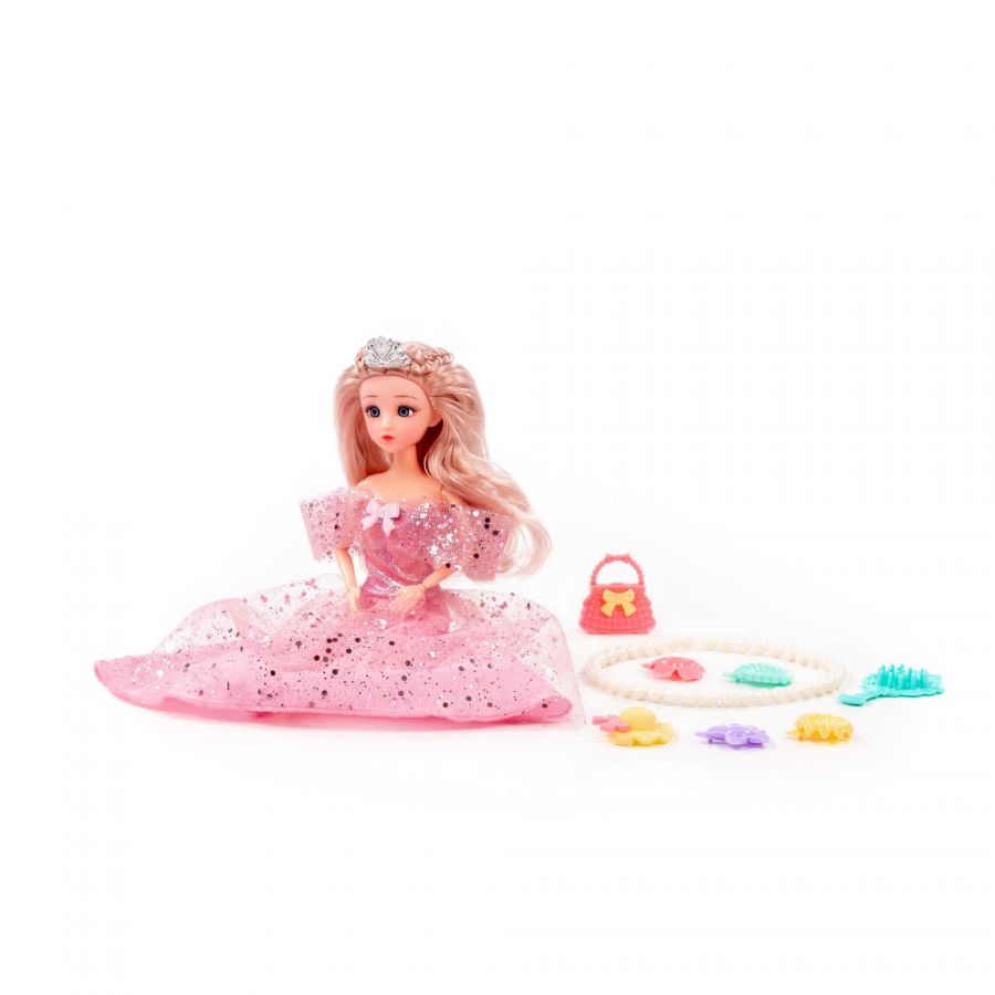 Кукла "Ксюша" (30 см) в нарядном платье + аксессуары (8 элементов) (в коробке №3)