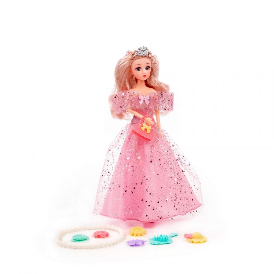 Кукла "Ксюша" (30 см) в нарядном платье + аксессуары (8 элементов) (в коробке №3)