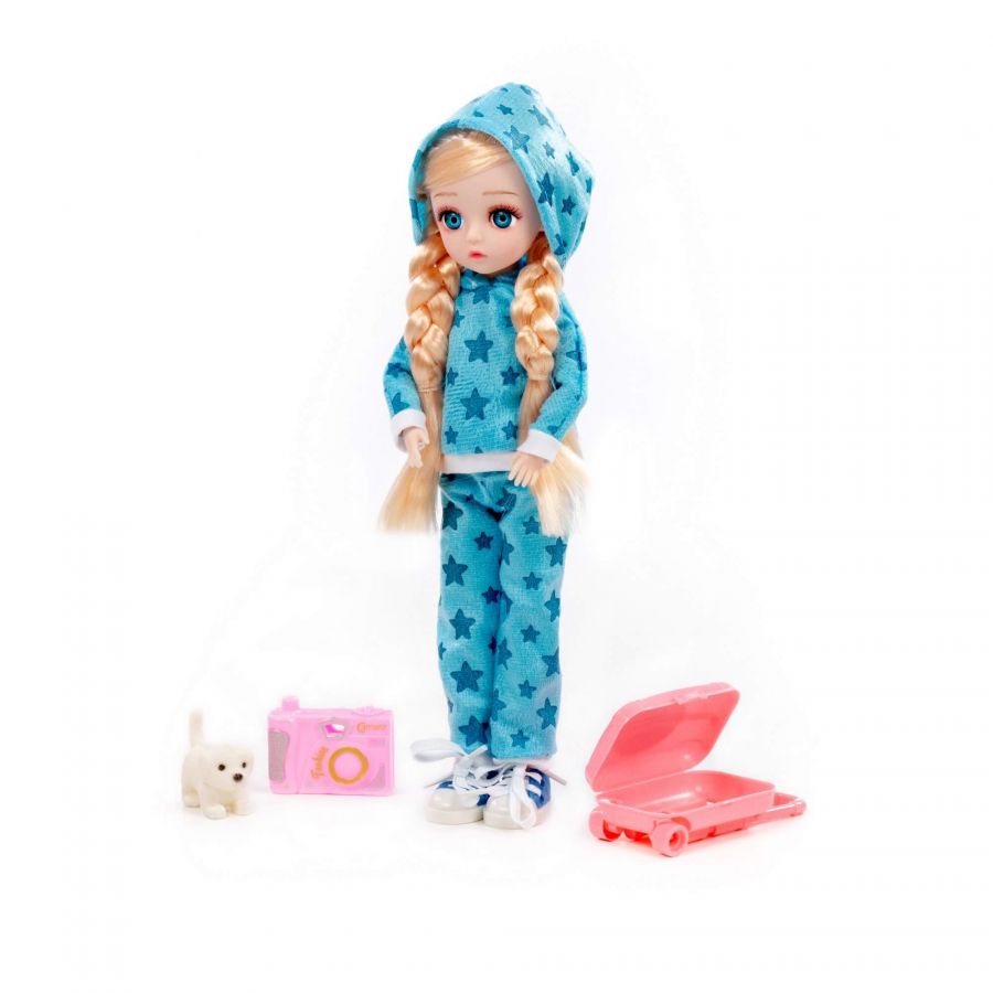 Кукла "Даша" (29 см) в спортивном костюме + аксессуары (3 элемента) (в коробке №2)
