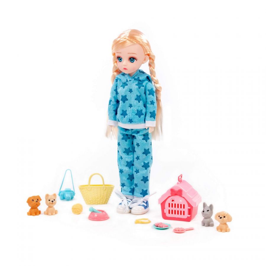 Кукла "Даша" (29 см) в спортивном костюме + аксессуары (14 элементов) (в коробке №3)