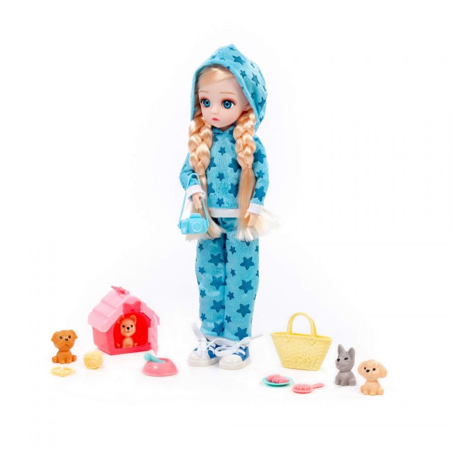 Кукла "Даша" (29 см) в спортивном костюме + аксессуары (14 элементов) (в коробке №3)